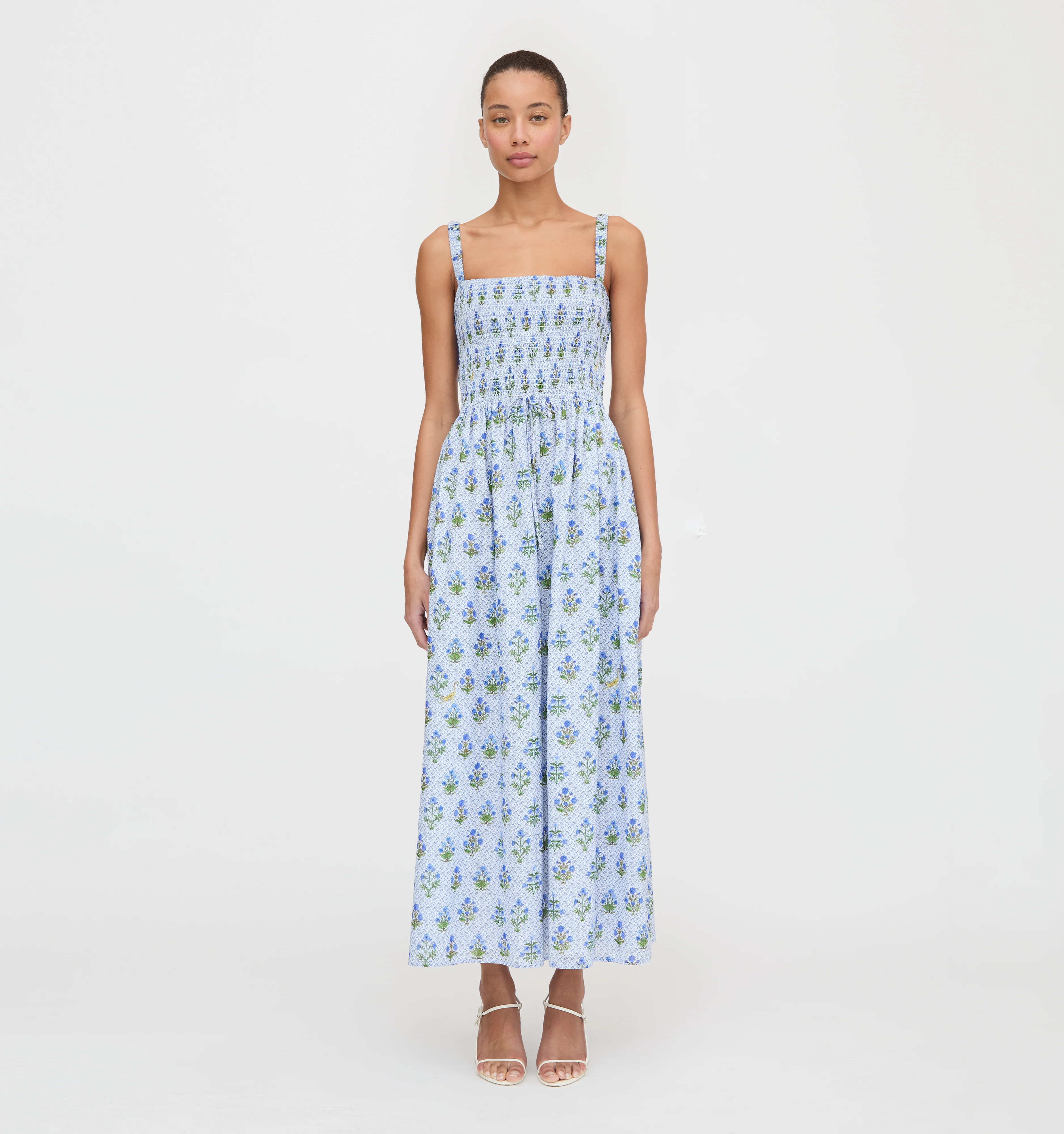The Anita Nap Dress - Blue Block Print | Hill House Home US