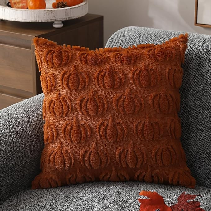 DFXSZ Fall Pillow Covers 18x18 Set of 2 Fall Decorations Autumn Rust Pumpkin Throw Pillow Cases S... | Amazon (US)