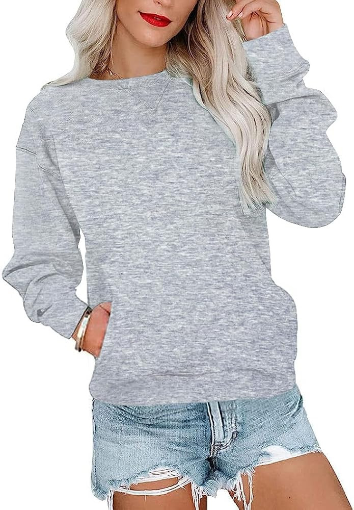 RANPHEE Womens Long Sleeve Fall Tops Crew Neck Loose Fashion Trendy Clothes Shirts Hoodies Pullov... | Amazon (CA)