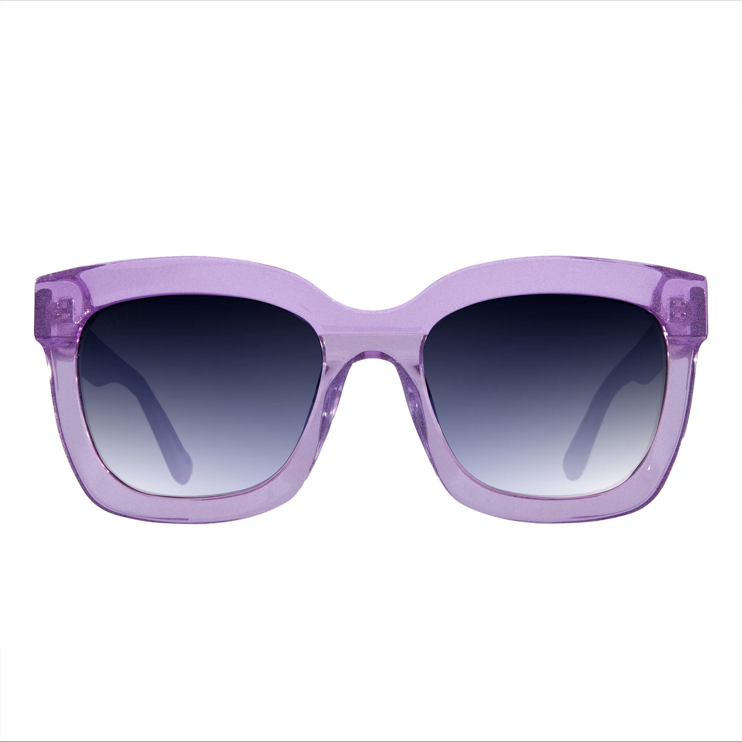 CARSON - AMETHYST GLITTER + SMOKE GRADIENT SILVER FLASH + POLARIZED | DIFF Eyewear