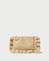 Mavis Natural Raffia Ruffle Clutch | Loeffler Randall
