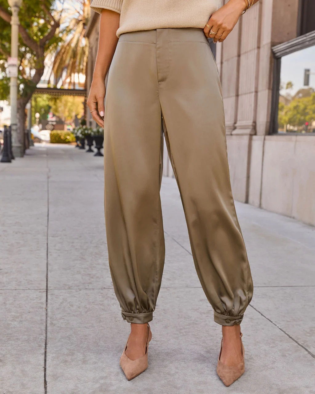 Forward Feeling Satin Joggers | VICI