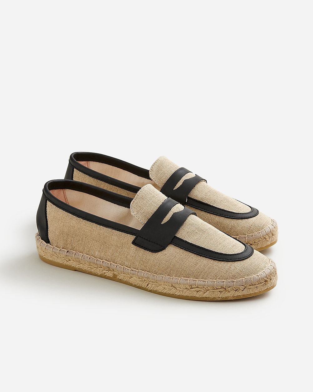 Made-in-Spain loafer espadrilles in linen blend and leather | J.Crew US