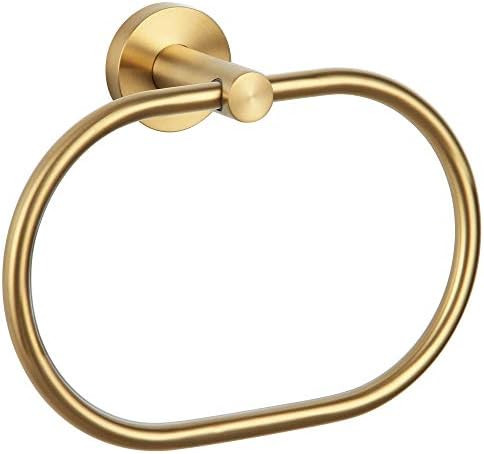 Amazon.com: Towel Ring Brushed Gold, Angle Simple SUS 304 Stainless Steel Modern Towel Holder, Ba... | Amazon (US)