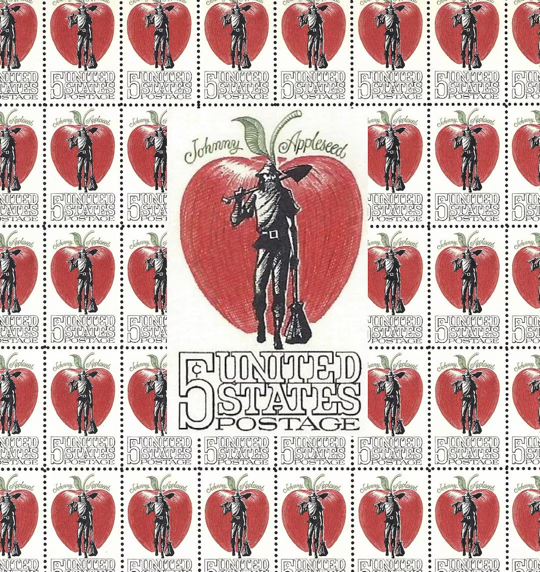 50 Johnny Appleseed - Full Original sheet of 50 Vintage (Issued in 1966) Unused U.S. Postage Stam... | Etsy (US)