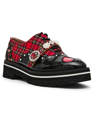 Betsey Johnson Women's Simonee Embellished Lace Up Oxford Loafers - Macy's | Macy's