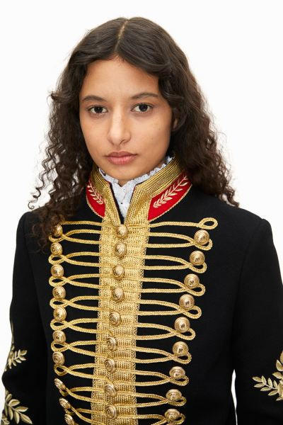 Embroidered Wool Jacket - Black - Ladies | H&M US | H&M (US + CA)