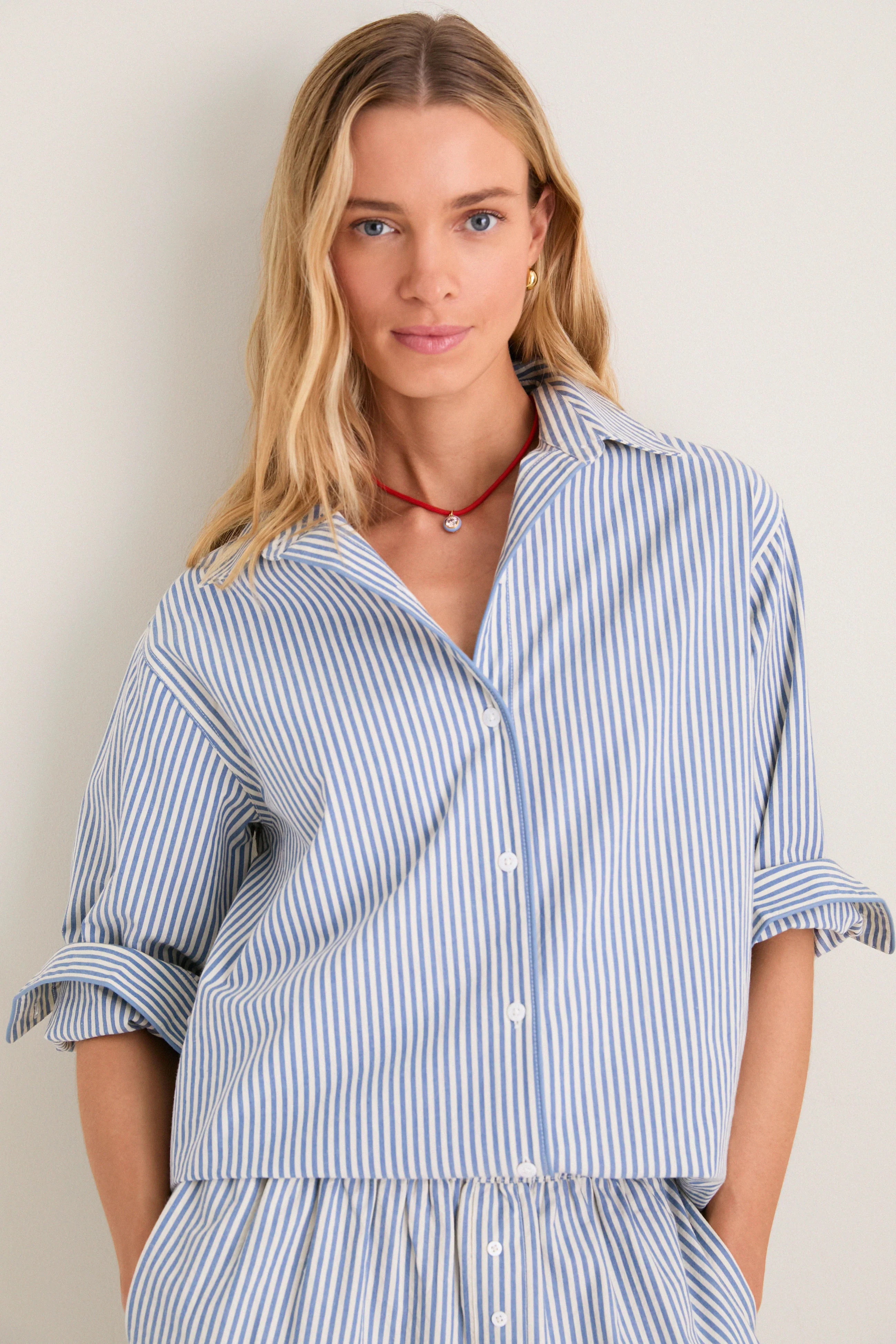 Blue Stripe Seersucker Nadine Button Down | Tuckernuck (US)