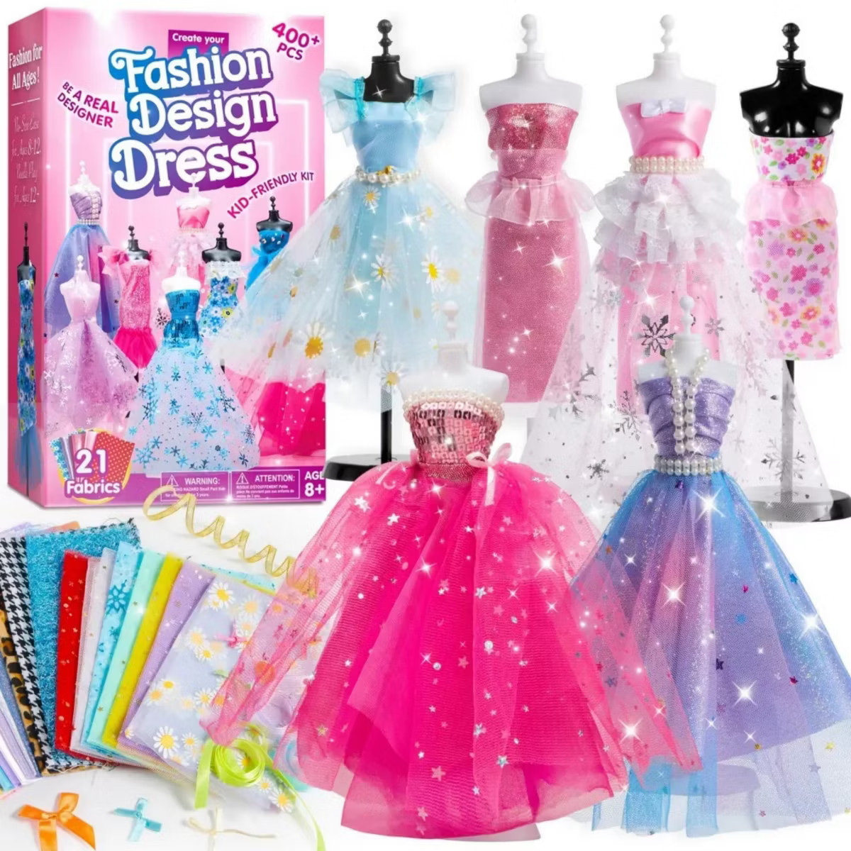 Joyfy 400+ Pcs Fashion Design Kit, Sewing Kit for Kids Age 8-12, DIY Arts & Crafts, Creative Girl... | Target