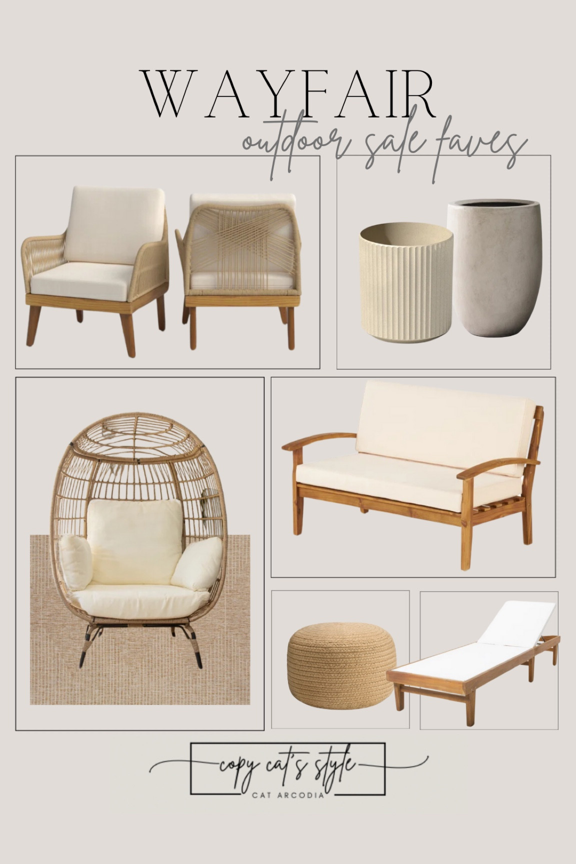 Wayfair Big Outdoor Sale, outdoor furniture, egg chair, patio furniture 

#LTKSeasonal #LTKhome #LTKsalealert