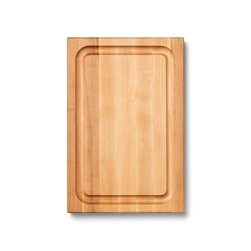John Boos BBQ Series Rectangular Wooden Maple Cutting Board 18”x12” – 1.5” Thick, 8.5-lb Reversible Butcher Block with Juice Groove, Edge-Grain & Finger Grips– Made in the USA | Amazon (US)