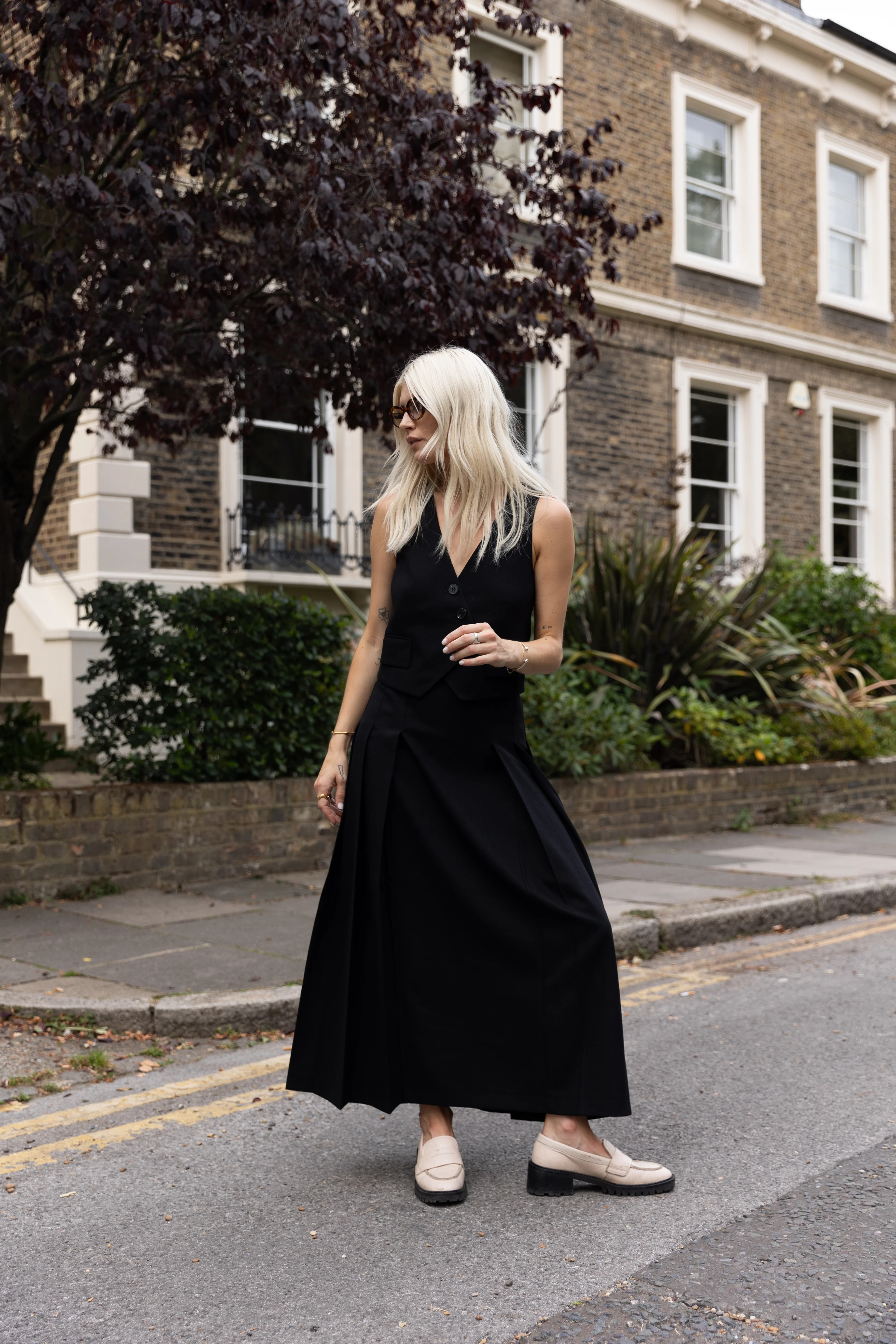 Kinga | Long Pleated Skirt in Black | ALIGNE | ALIGNE UK & EU