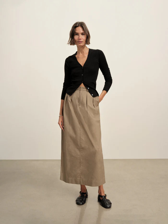 Paperweight Poplin Pleated Skirt | Buck Mason