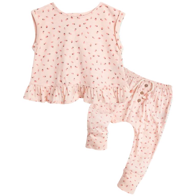 Jessica Simpson Baby Girls' Pants Set - 2 Piece Ruffle Bottom Blouse and Pants (0-24M) | Walmart (US)