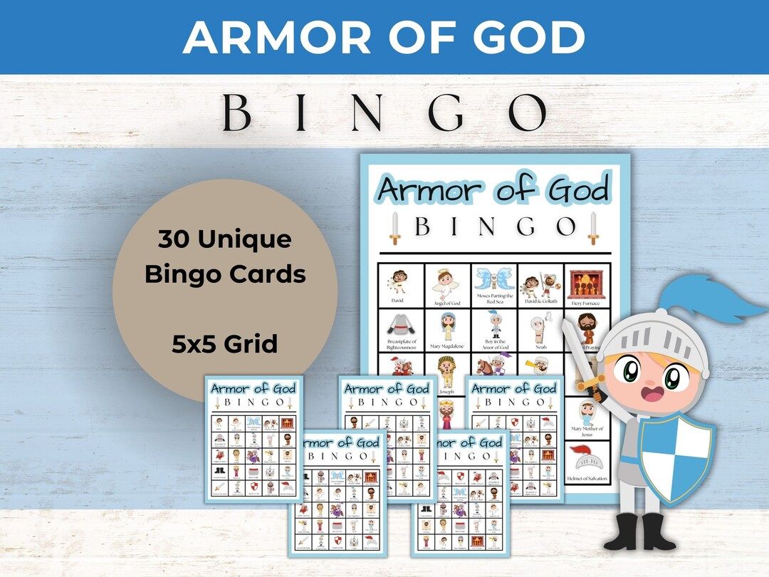 Armor of God Game Armor of God Printable Sunday School Activity BINGO Bible Bingo - Etsy | Etsy (US)