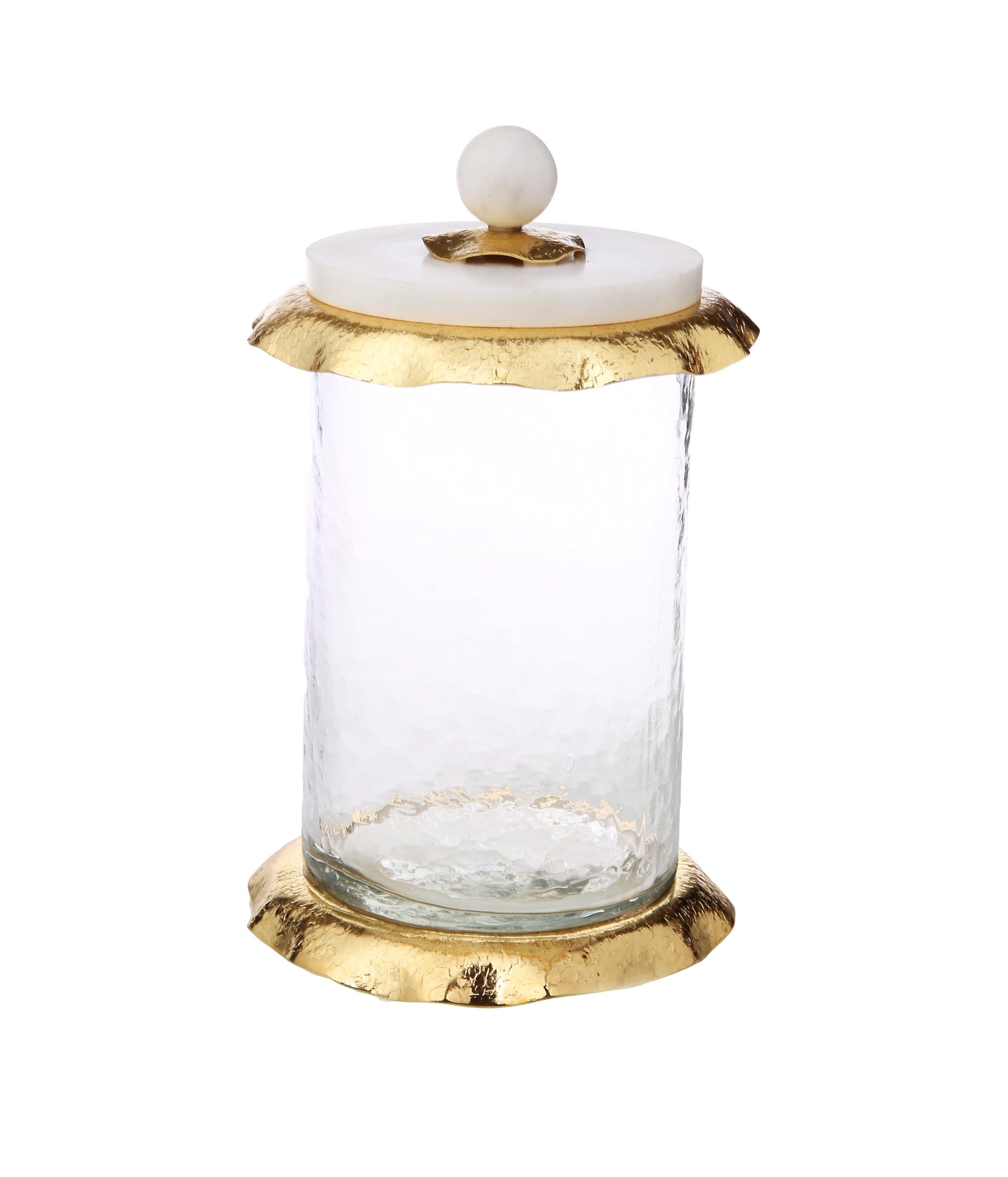 Glass Canister with Marble Lid and Gold Ruffle Design (3 sizes) (Large) | Amazon (US)