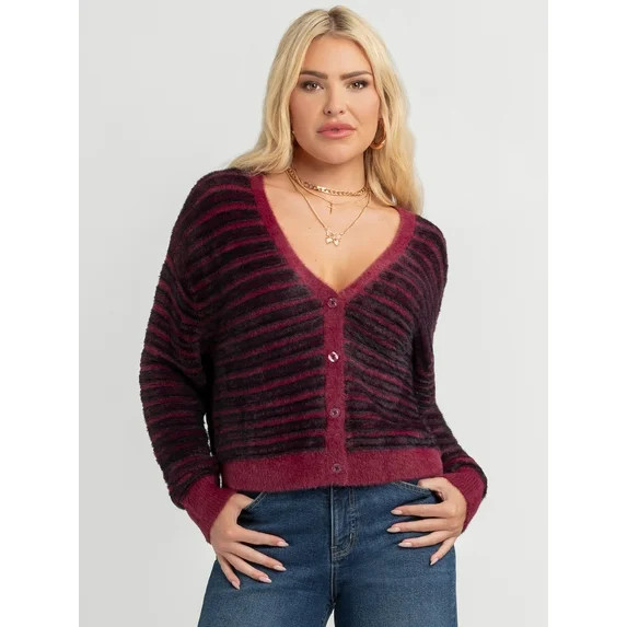 Jessica Simpson Women's Dionne Eyelash Cardigan Sweater, Midweight, Sizes XS-XL | Walmart (US)