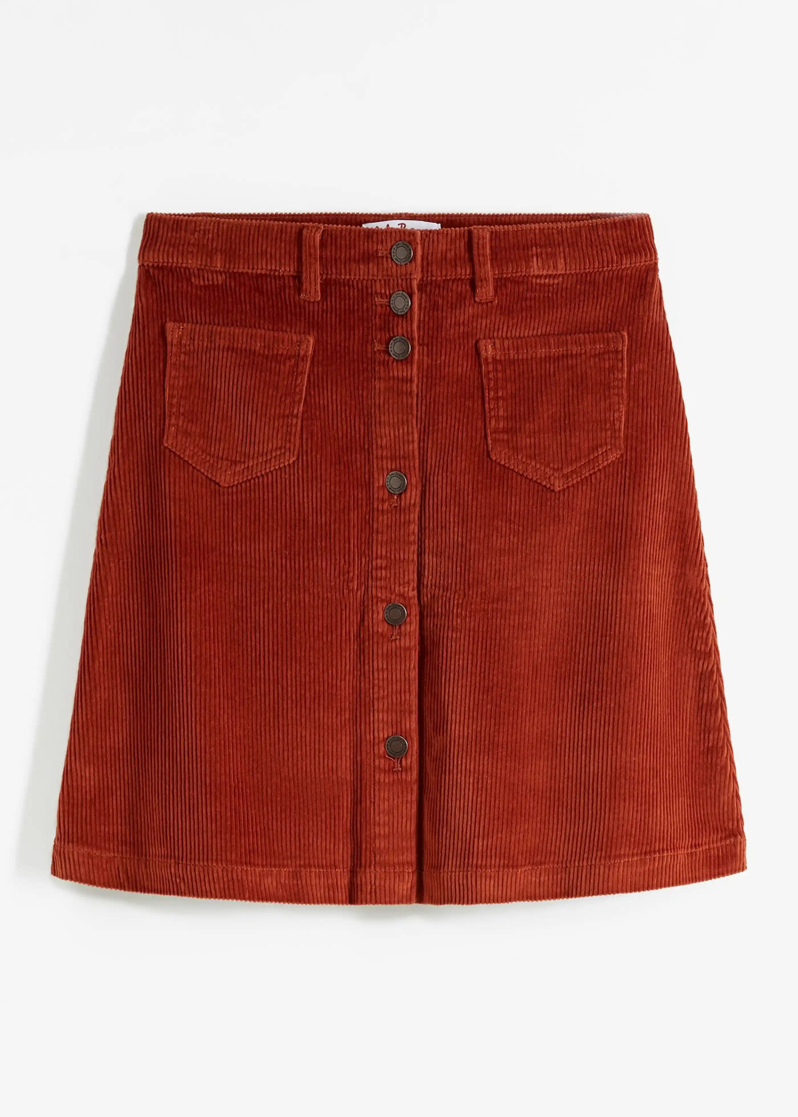 Stretch-Cordrock mit Knopfleiste | Bonprix DE