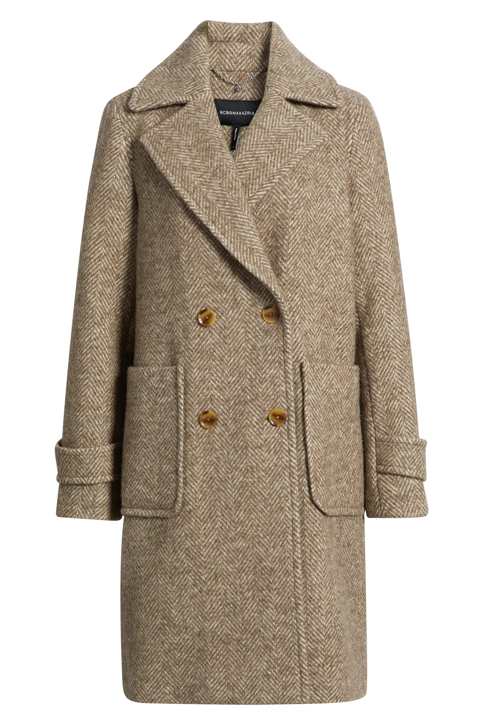 Double Breasted Wool Blend Herringbone Coat (Women) | Nordstrom | Nordstrom