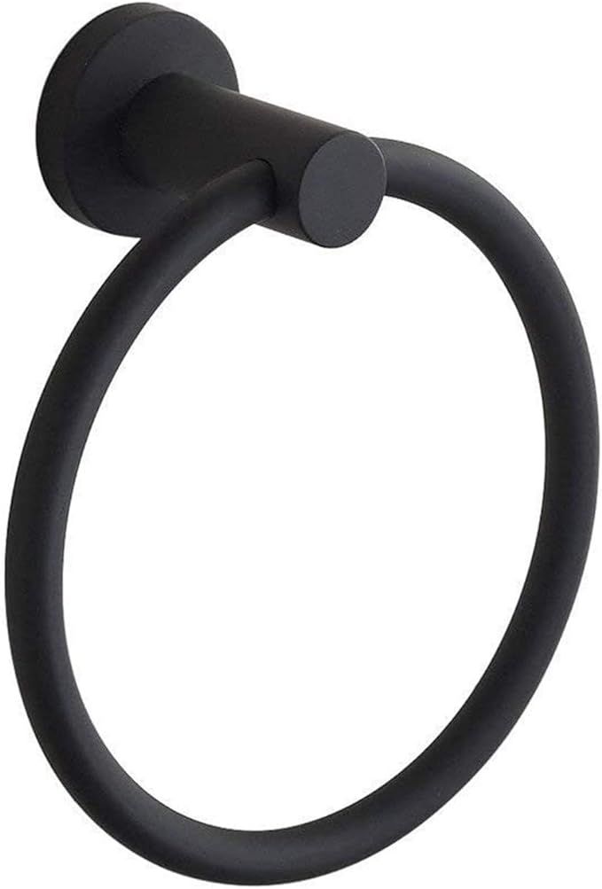 BGL 304 Stainless Steel Towel Ring Hanging Round Simple Black Towel Circular Holder | Amazon (US)