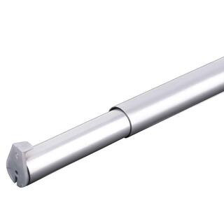 18 in. to 30 in. Platinum Steel Adjustable Hanging Closet Rod with Fixed Flange | The Home Depot