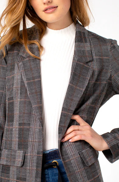 BOYFRIEND BLAZER WITH PRINCESS DART PATTERN KNIT | Liverpool Jeans
