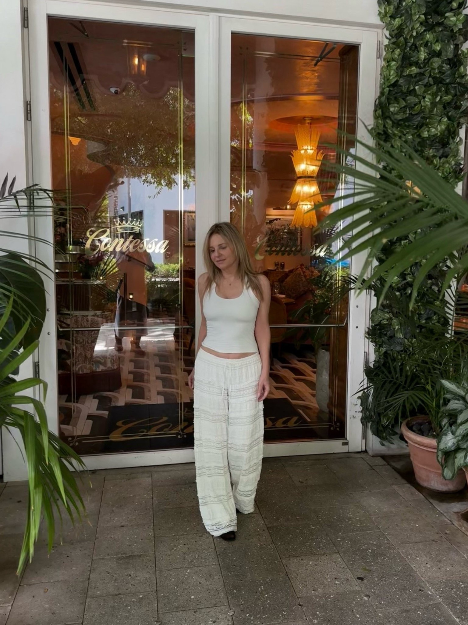 Summer lacy look, pants are from Free People last year. I have in this off white color + black, similar styles linked. Wearing w mesh ballet flats from Reformation and an ivory halter top.

#LTKootd #LTKSeasonal #LTKSaleAlert