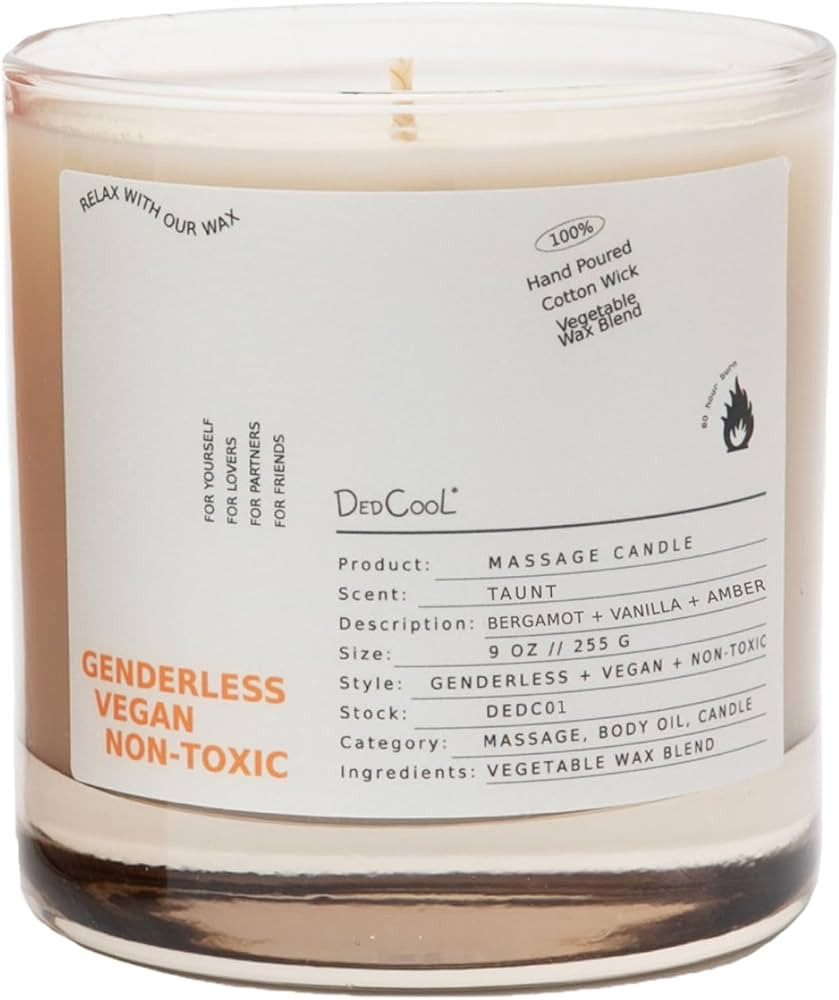 DedCool - 01 Taunt Massage Soy Wax Candle | Clean, Non-Toxic Fragrance for All (9 oz | 255 g) | Amazon (US)