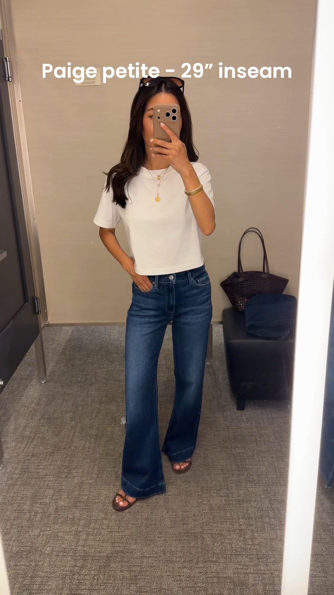 Size info below! 
• Paige Leena high waist curved trouser jeans trying 24 petite. Fits great at waist. has a 29” inseam that requires heels for me (only had flats here so it’s too long in video). Hampton wash 
• lululemon crop tee XXS 
• Madewell bag & sunglasses 
• Reformation sandals 5.5 

Petite friendly denim, Nordstrom finds, flare jeans

#LTKPetite #LTKootd #LTKgrwm