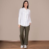 White Linen Shirt | For Women Long Sleeve Fiddet Style Collared Button Front 100% Linen Women's Clothing | Etsy (US)