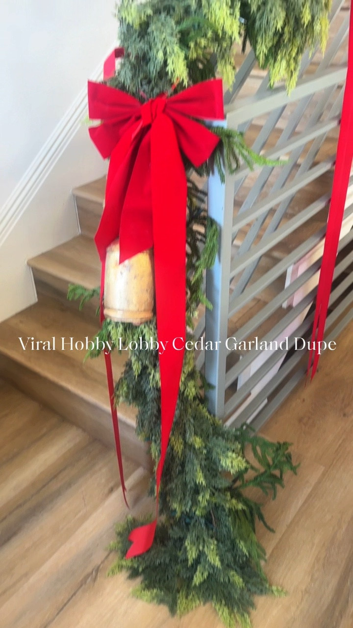 If you want a super full and fluffy look on your stairs or mantel that is real touch and budget friendly and could not get your hand s on the viral Hobby Lobby Cedar Garland that sold of back in august I gotchu! Check my LTK, Holiday Shop Highlights, or Stories for the link to this beautiful DUPE that is In Stock and under $40! 

#LTKHome #LTKSeasonal #LTKHoliday