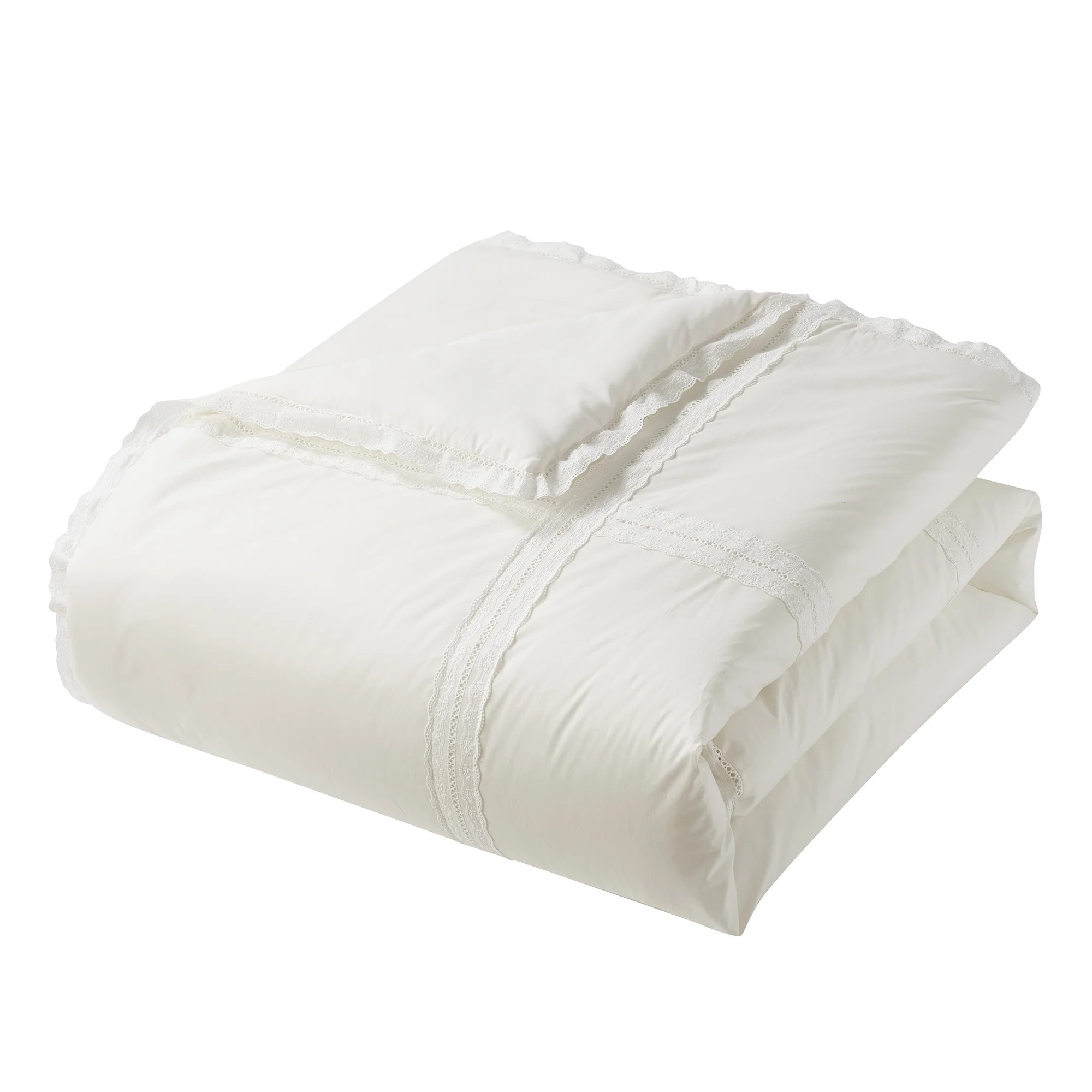 My Texas House Lace Applique 3-Piece Ivory Adult Comforter Set, Full/Queen | Walmart (US)