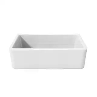 La Toscana Farmhouse Apron-Front Fireclay 33 in. Single Basin Kitchen Sink in White | The Home Depot