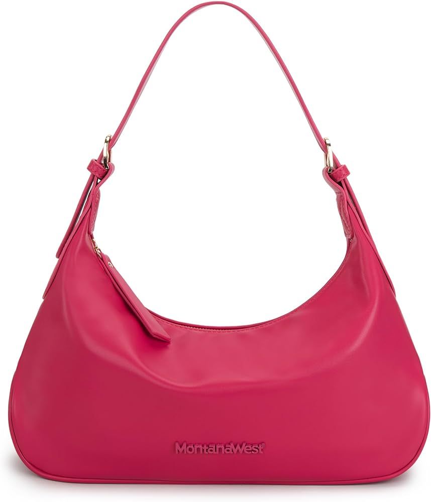 Montana West MEDIUM Shoulder Hobo Bags for Women Trendy Purses Leather Clutch Purse and Handbags | Amazon (US)