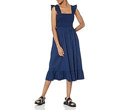 The Drop Women's Kimi Ruffled-Shoulder Smocked Midi Dress | Amazon (US)
