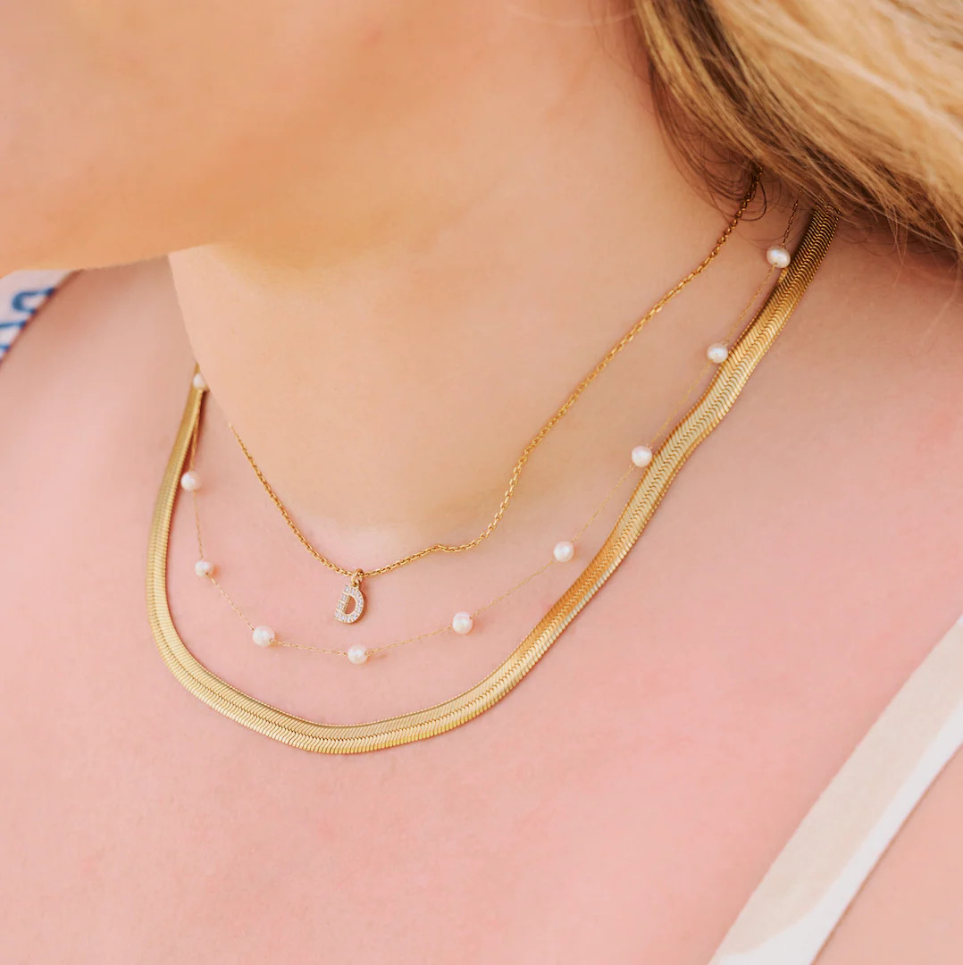 Gold Herringbone Necklaces | Nikki Smith Designs