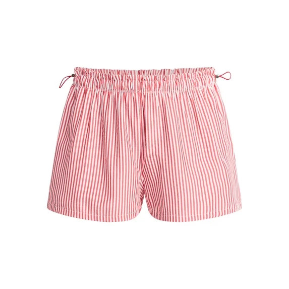 No Boundaries Striped Seersucker Bungee Shorts, 2" Inseam, Women's XXS-XXL | Walmart (US)