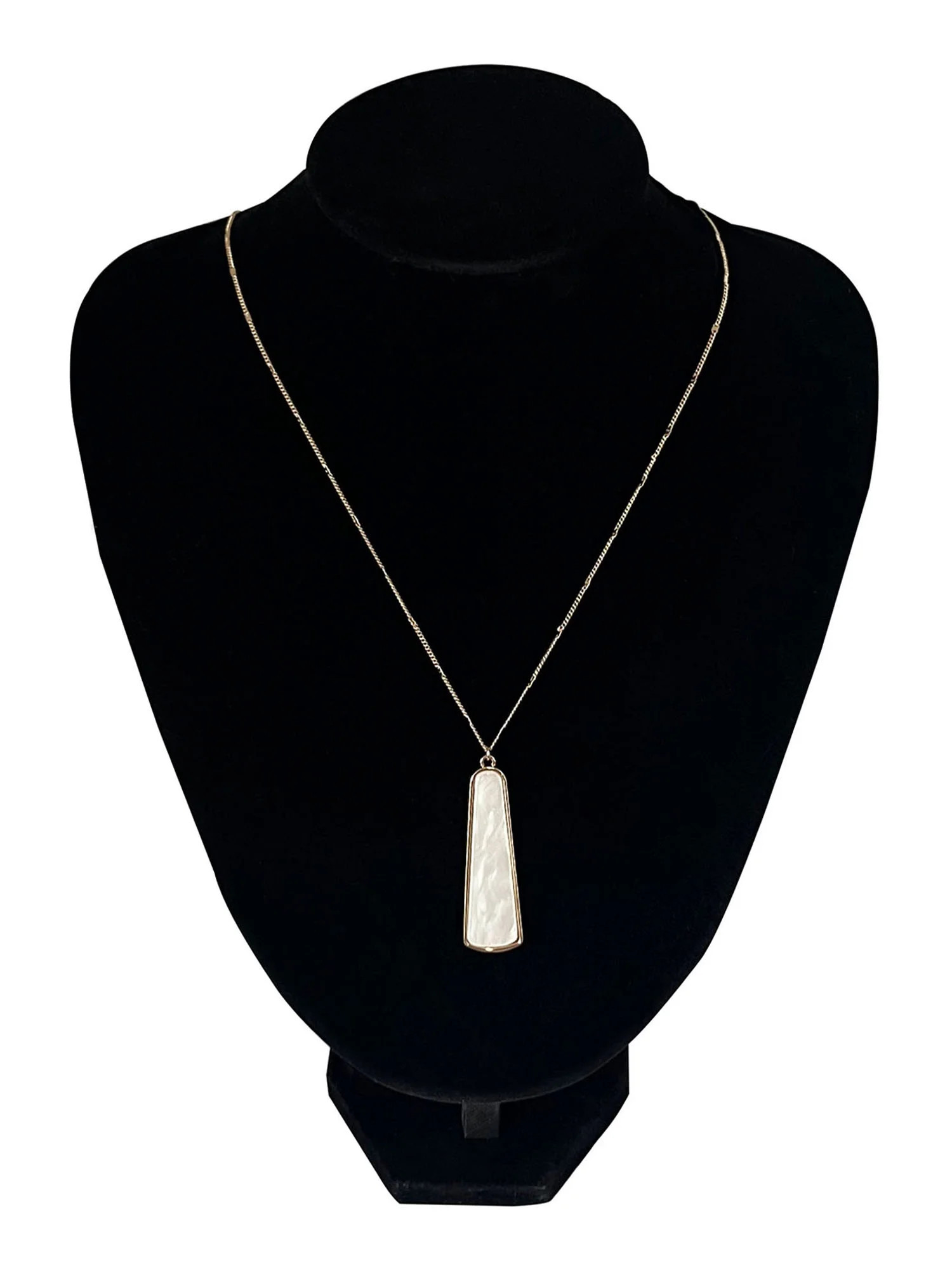 Time and Tru Mother of Pearl Gold Plated Long Pendant Necklace with Lobster Clasp | Walmart (US)