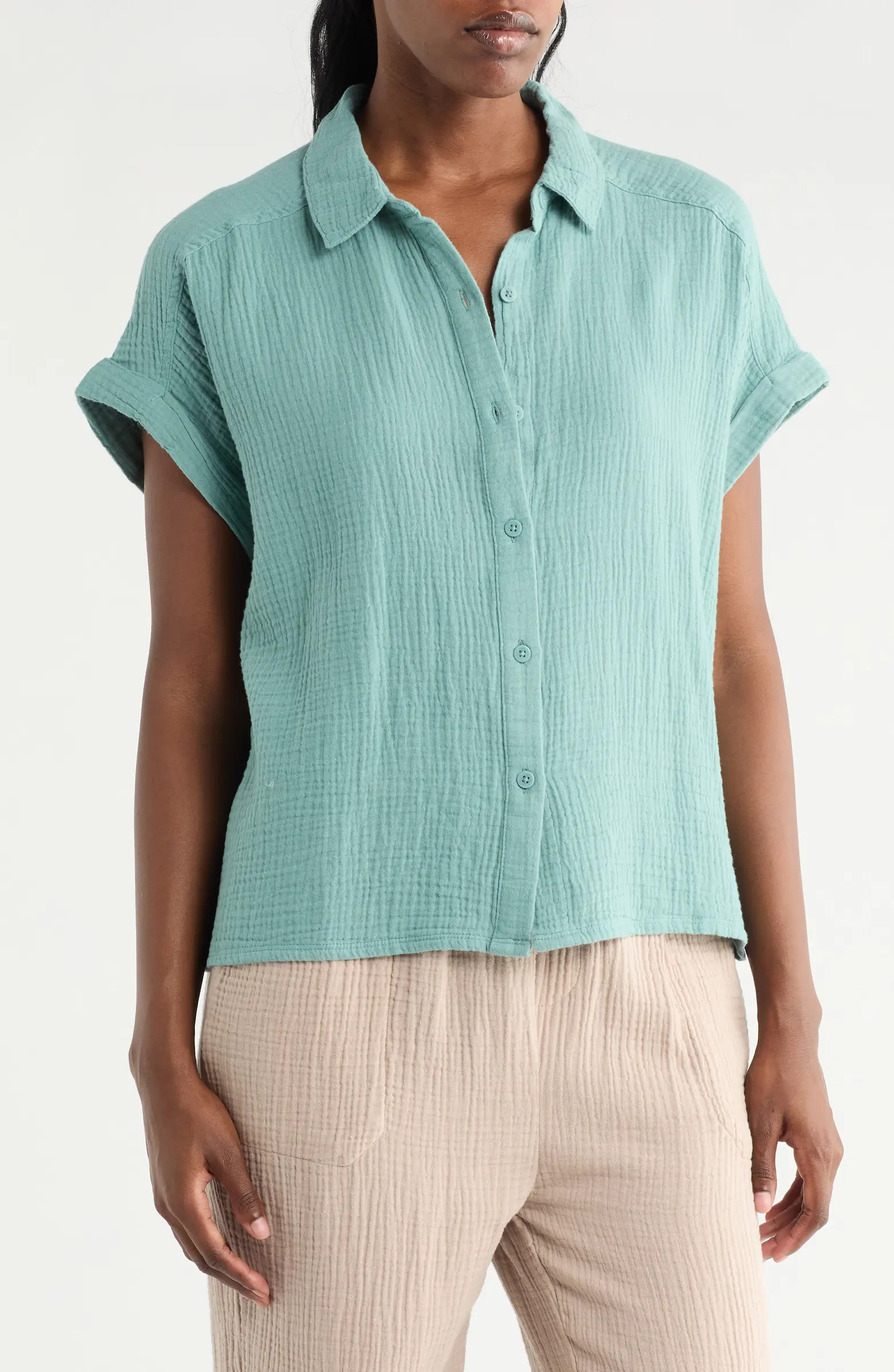 Splendid Cotton Gauze Button-Up Shirt | Nordstromrack | Nordstrom Rack