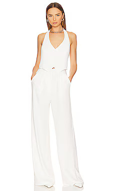 Amanda Uprichard Isadore Jumpsuit in Ivory from Revolve.com | Revolve Clothing (Global)