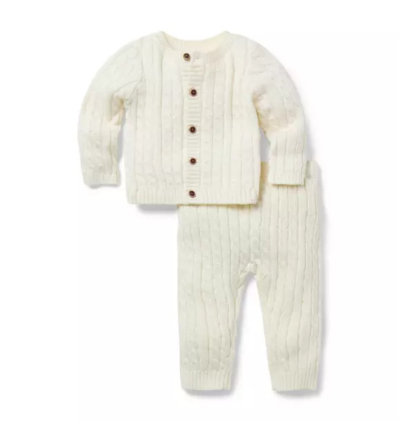 Baby Cable Knit Cardigan Matching Set | Janie and Jack