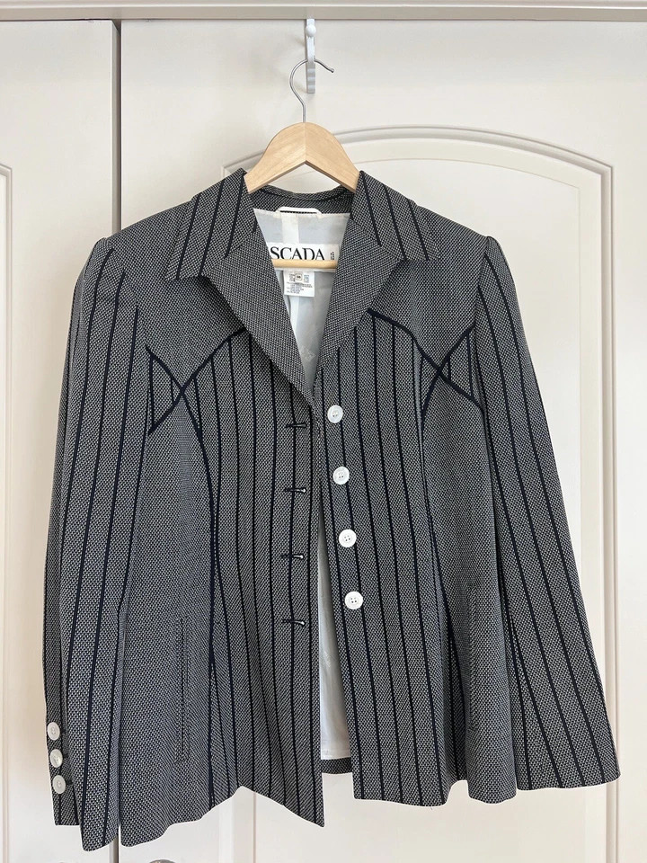 Escada Margaretha Ley Size US 8 / EU 38 Vintage Couture Women’s Striped Blazer  | eBay | eBay US