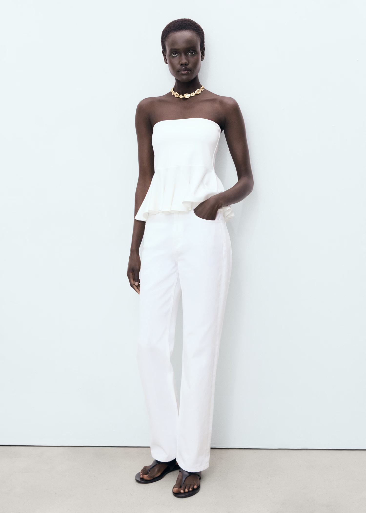 Peplum bandeau top - Women | MANGO USA | Mango (US/MX/AU)