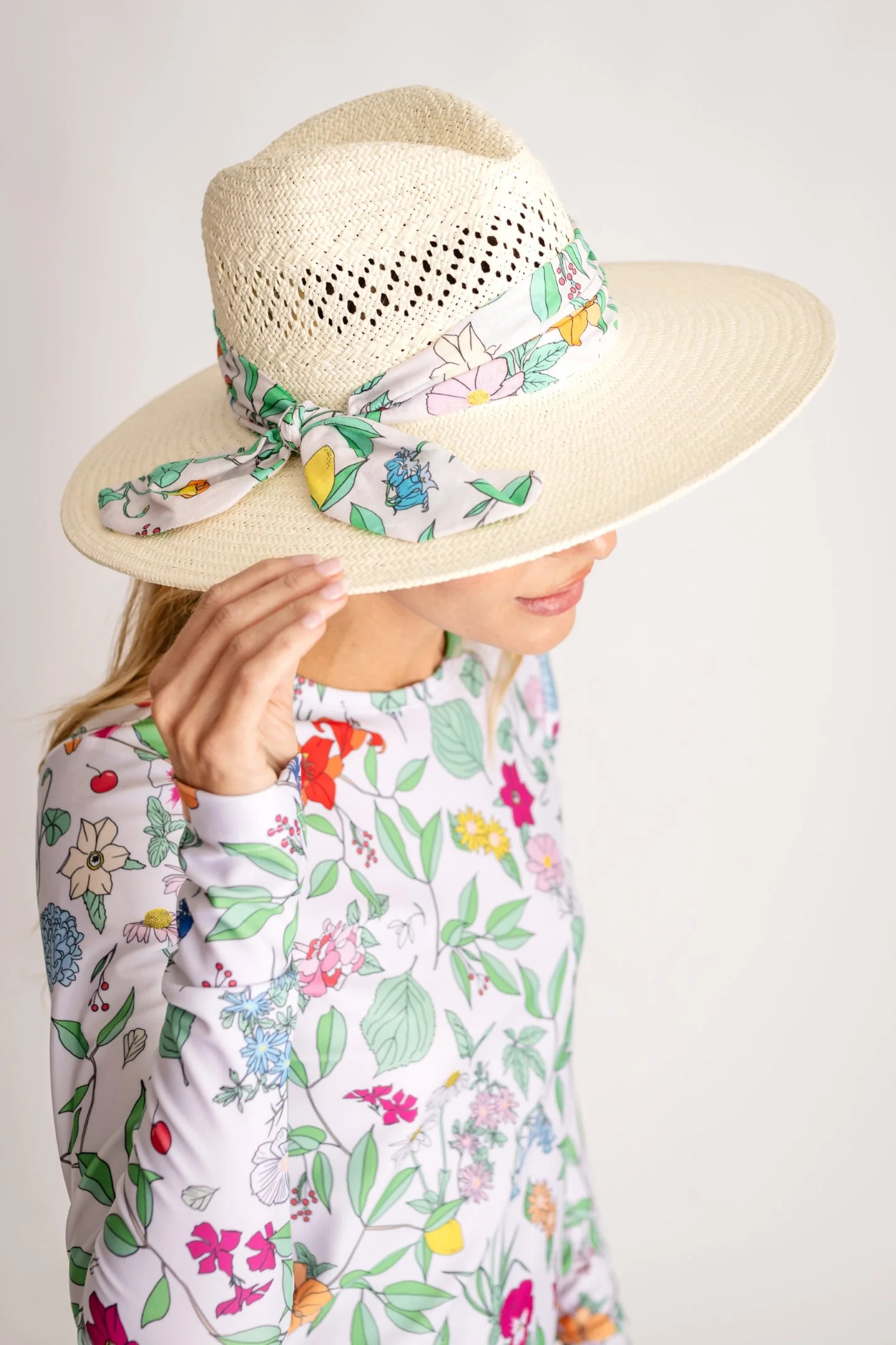Sheridan French x Hat Attack Luxe Packable Sunhat in Multi Wildflower | Sheridan French