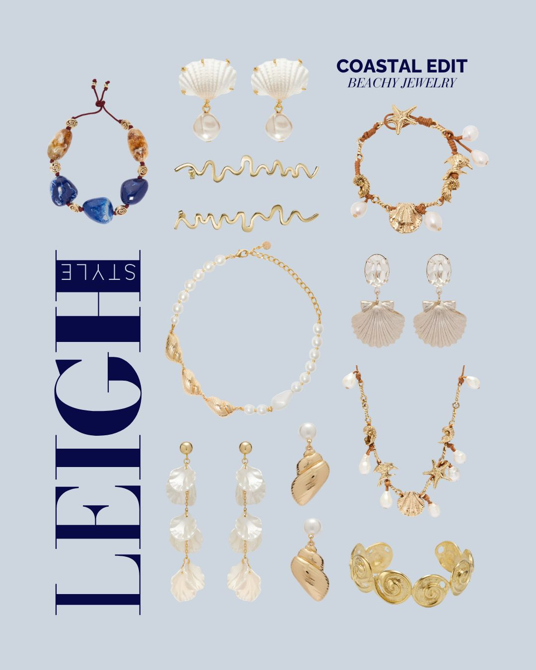 Add the perfect finishing touch to your summer looks with this Coastal Edit. Complete your outfits with beautiful, beachy jewelry pieces.

#CoastalStyle #BeachJewelry #SummerAccessories #LuxeDetails #LeighStyle 

 #LTKootd #LTKBeauty
