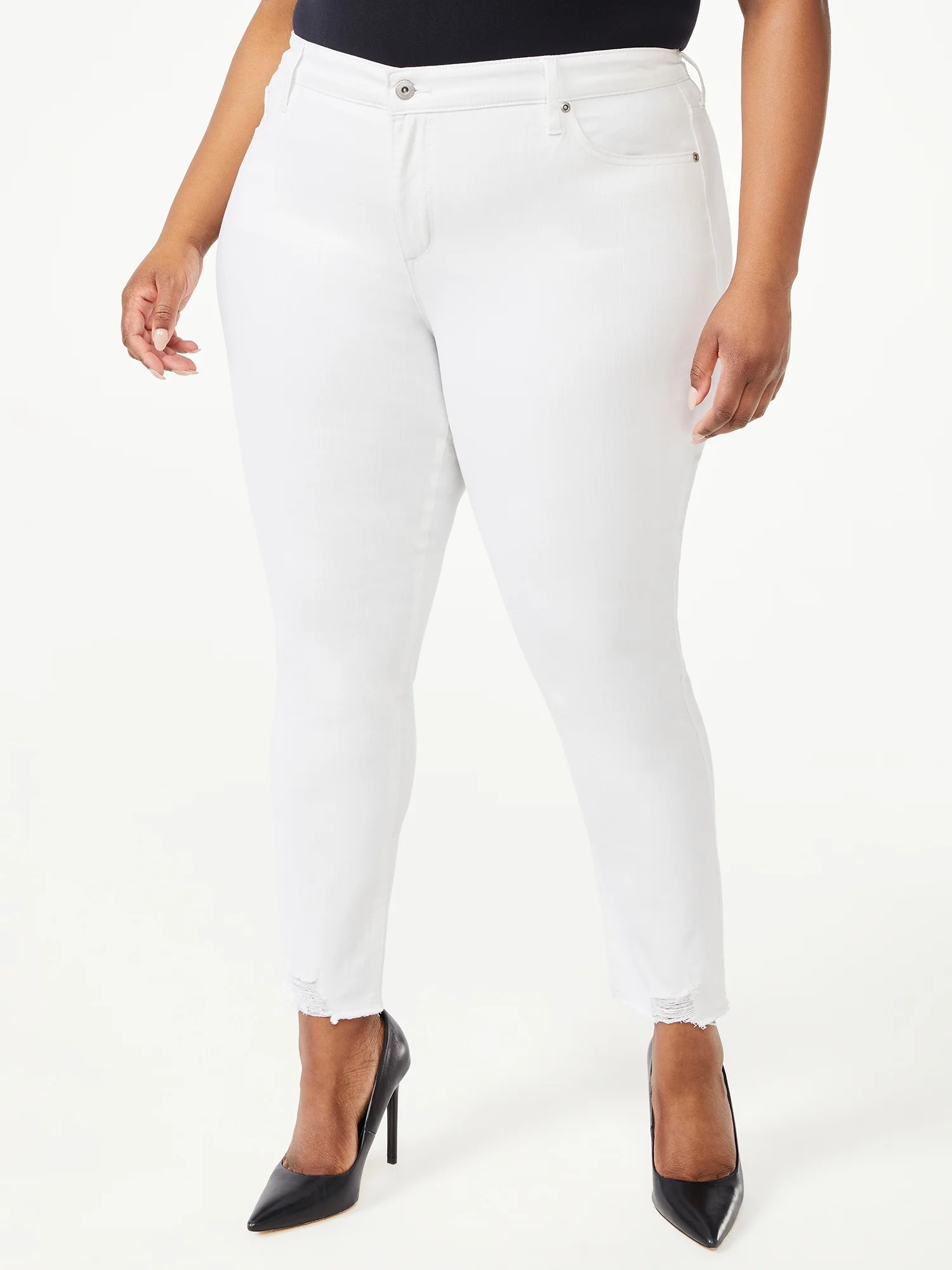 Sofia Jeans by Sofia Vergara Women's Plus Size Rosa Curvy Ripped Hem Ankle Jeans - Walmart.com | Walmart (US)