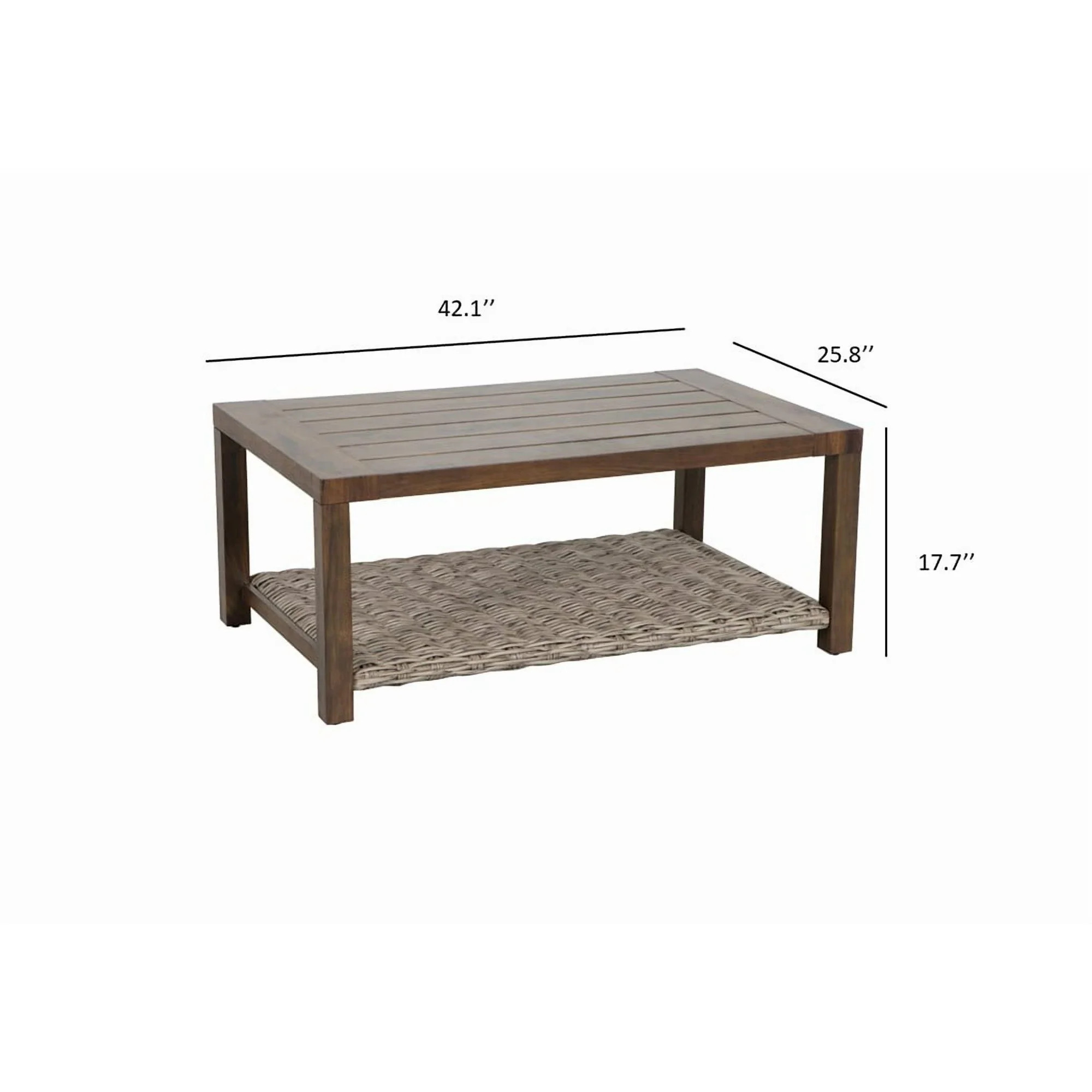 Better Homes & Gardens Bellamy Outdoor 1pc Patio Coffee Table, Gray Wicker | Walmart (US)