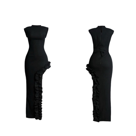 Rendoll Nana Black Maxi High Split Formal Dress | Poshmark