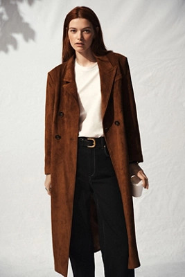 By Anthropologie Faux-Suede Trench Coat | Anthropologie (US)