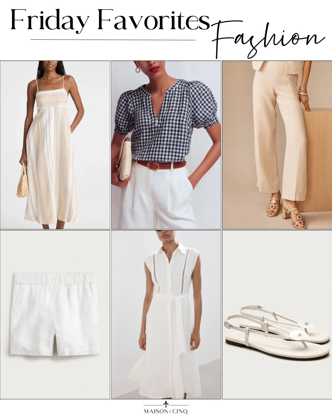 Friday Favorites this week is all about linen - dresses, pants and tops! Plus pretty summer sandals we’re loving!

Summer outfit, summer fashion, summer top, linen pants, summer dress, linen dress, shorts

#LTKSeasonal #LTKOver40 #LTKSaleAlert